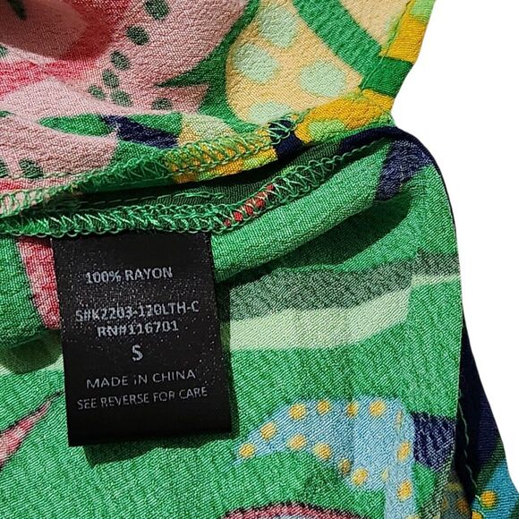 Karlie Top For Women Size Small Tropical Hawaiian Shirt Relax Fit - Picture 11 of 12